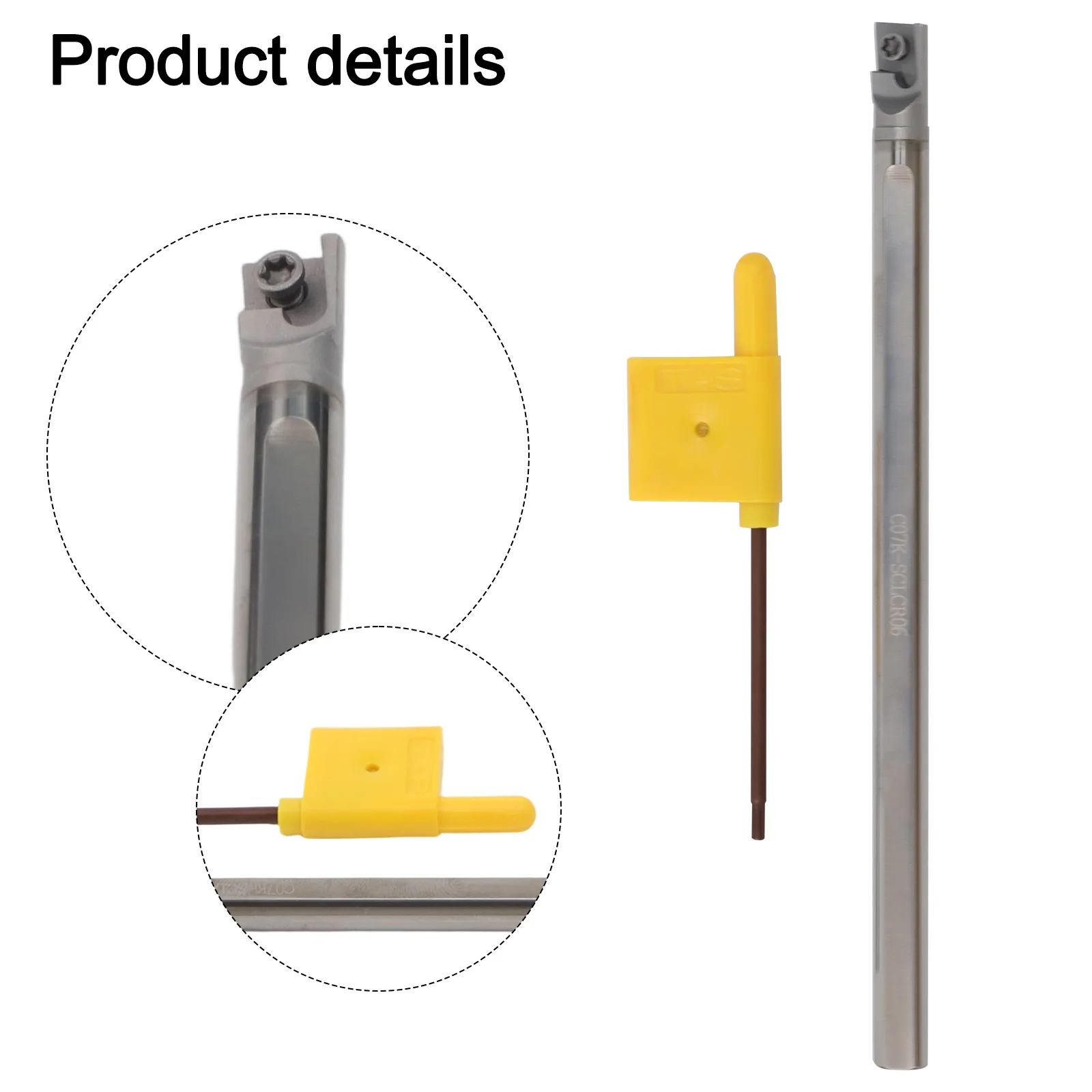 Robust C07KSCLCR06 Tool Holder Solid Carbide Construction for CCMT0602 Blades Offers Strong Resistance to Wear and
