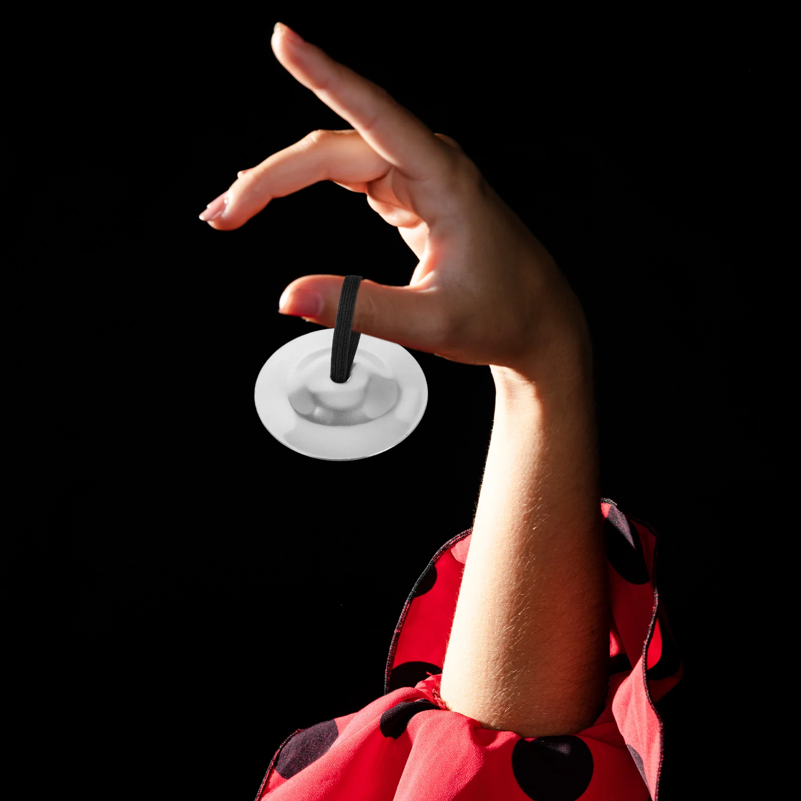 

2 Pairs Finger Dialing Cymbal Belly Dancing Cymbals Instrument Dancer Silver for Drums Child