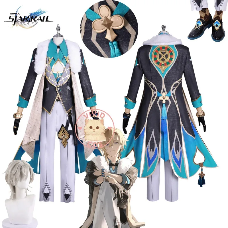 

Hot Game Honkai: Star Rail Cosplay Hot Anime Aventurine High Quality Costume Comic Con Role Play Clothes with Hat for Men Women