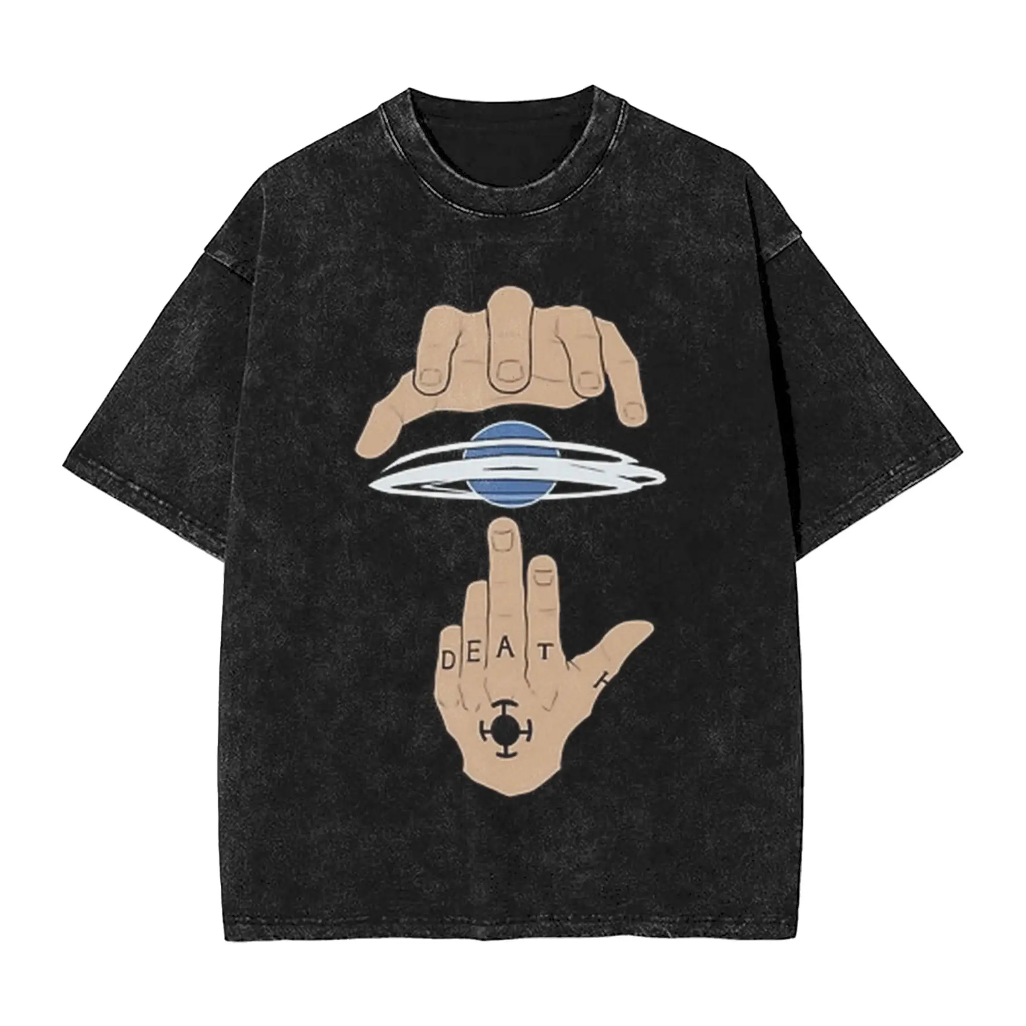 Washed T Shirts Trafalgar Law Room Shambles Hip Hop T-Shirt Harajuku one piece Streetwear Summer Tops Tops Tees Men Women