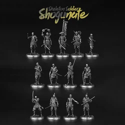 Solid Brass Ancient Shogunate Skeleton Ghost Soldiers Miniature Figurines Legion Desktop Decor Ornament Men War Game Chess Gifts