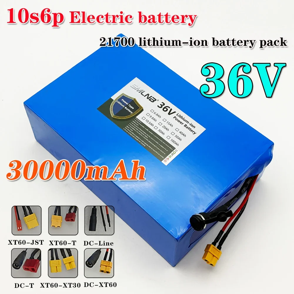 10S6P 36 فولت 30000 مللي أمبير قدرة عالية قابلة للشحن 21700 بطارية ليثيوم أيون مدمجة في BMS مناسبة لبطارية سكوتر كهربائي #2