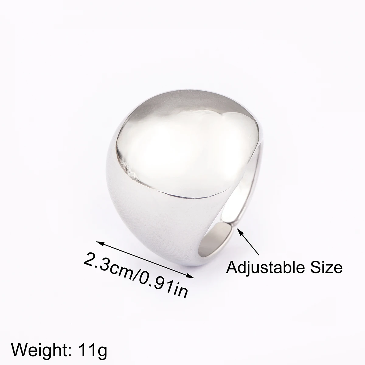 Nidin New Trendy Irregular Geometric Smooth Open Rings Adjustable 3 Styles For Women Men Punk Rock Style Finger Jewelry Gifts