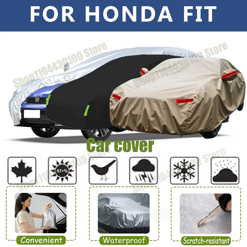 

For HONDA FIT Car Full Car Covers Outdoor Sun Anti UV Rain Snow Dust Protection Oxford Cloth Accessories