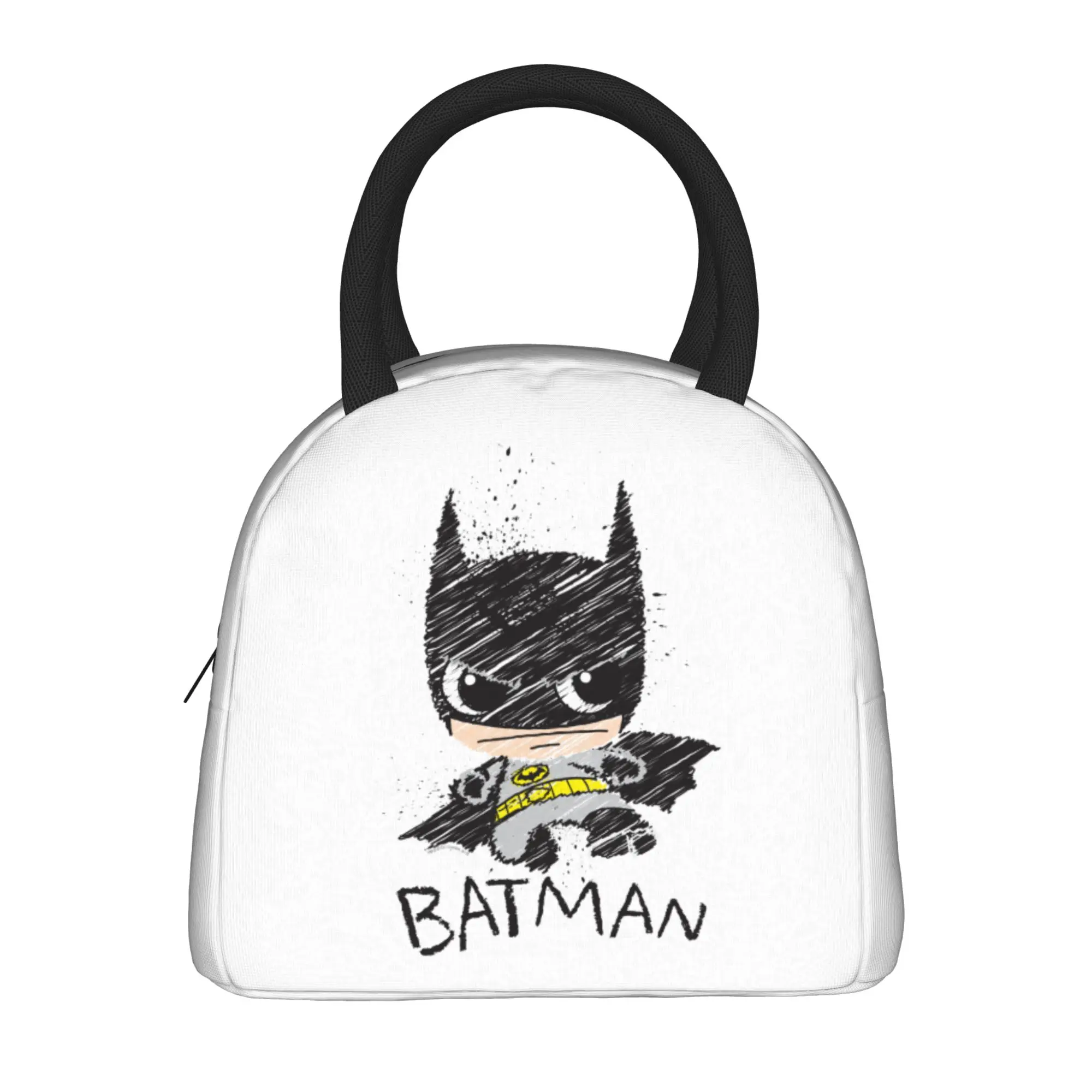 Mini bolsas de almuerzo aisladas con diseño clásico de Batman, contenedor de almuerzo a prueba de fugas, bolsa térmica, caja de almuerzo, bolsas de almacenamiento de alimentos para oficina