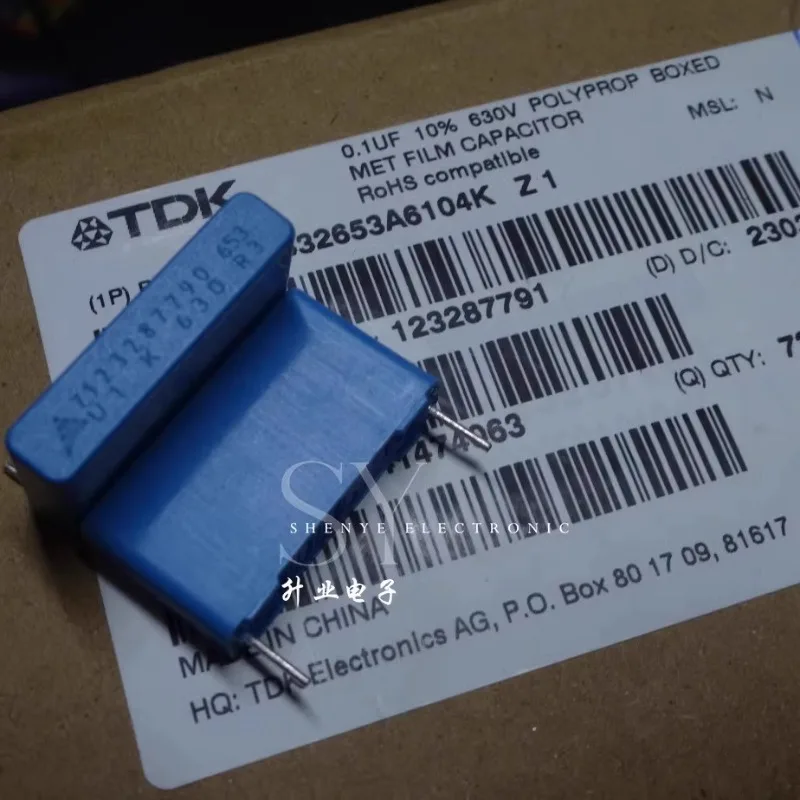 

10PCS/20PCS EPCOS 0.1uf/630v 100nf u1 104 New 22mm film capacitor B32653A6104K
