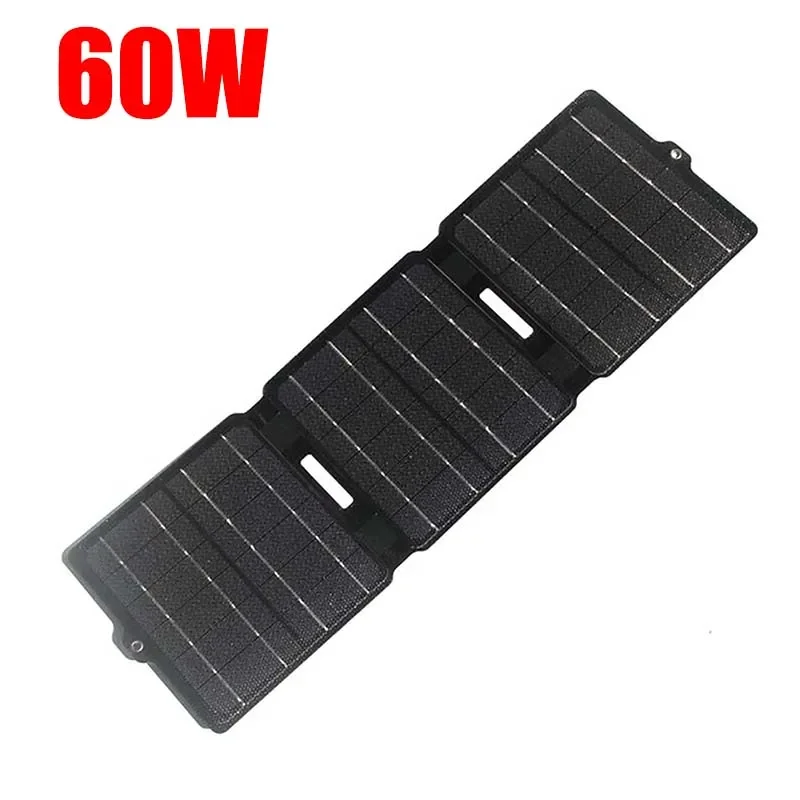 60W ETFE Solar Panel Folding Bag Dual USB Flexible Waterproof DIY Charger for Mobile Phone Outdoor Emergency Power Supply