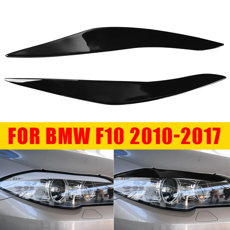 

For BMW 5 Series F10 Piano Black Carbon Fiber 2010-2013 2014-2017 Light Eyebrow Lamp HeadLight Trim Cover Decoration Sticker