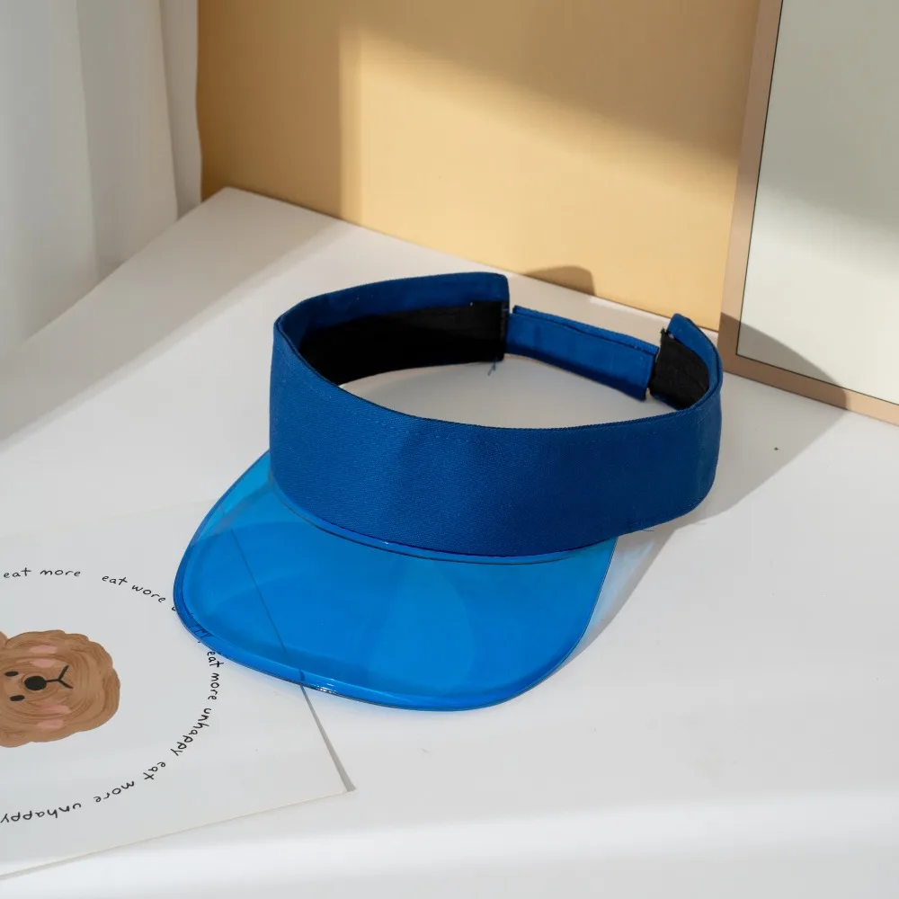 Fashion UV Protection Leopard Print Visor Cap Solid Color Sunscreen Transparent Hollow Hat Cool Adjustable Sun Hat Outdoor