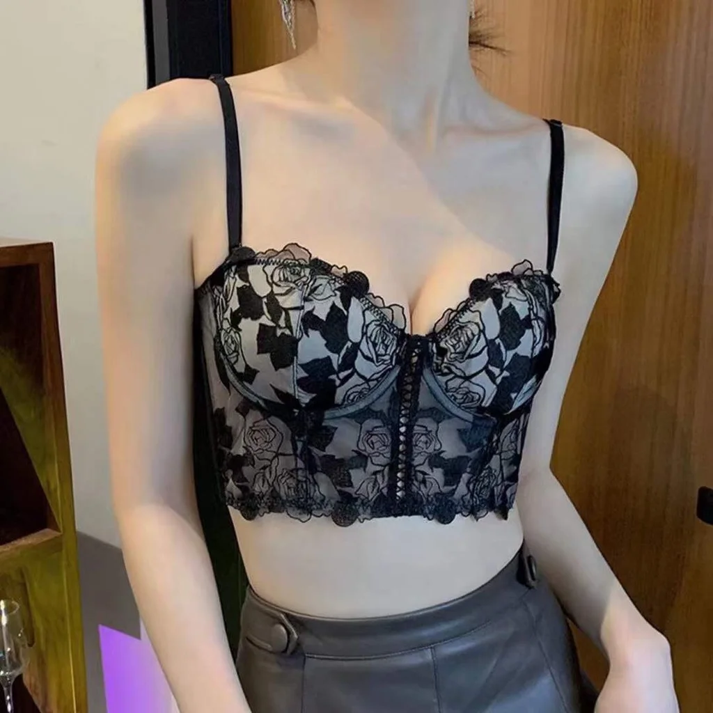 Floral Sexy Shaping French Strap Lace Bra