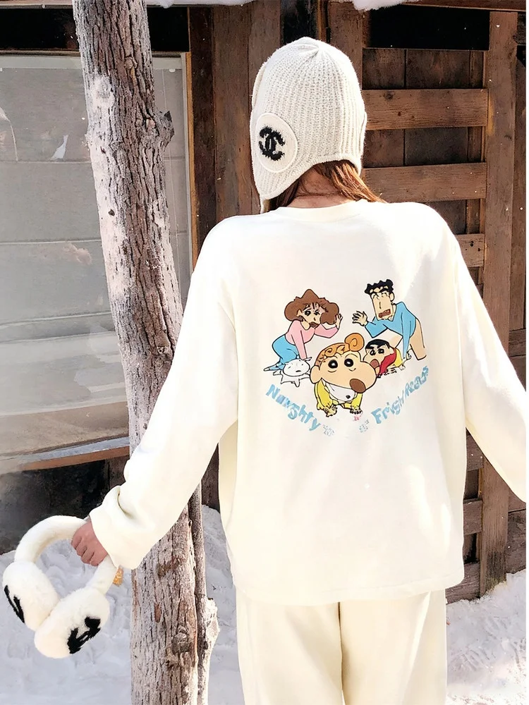 

Свободная женская футболка с длинным рукавом Li Wan Jun, с омолаживающим эффектом, с фотопринтом, повседневная, из волокнистого материала