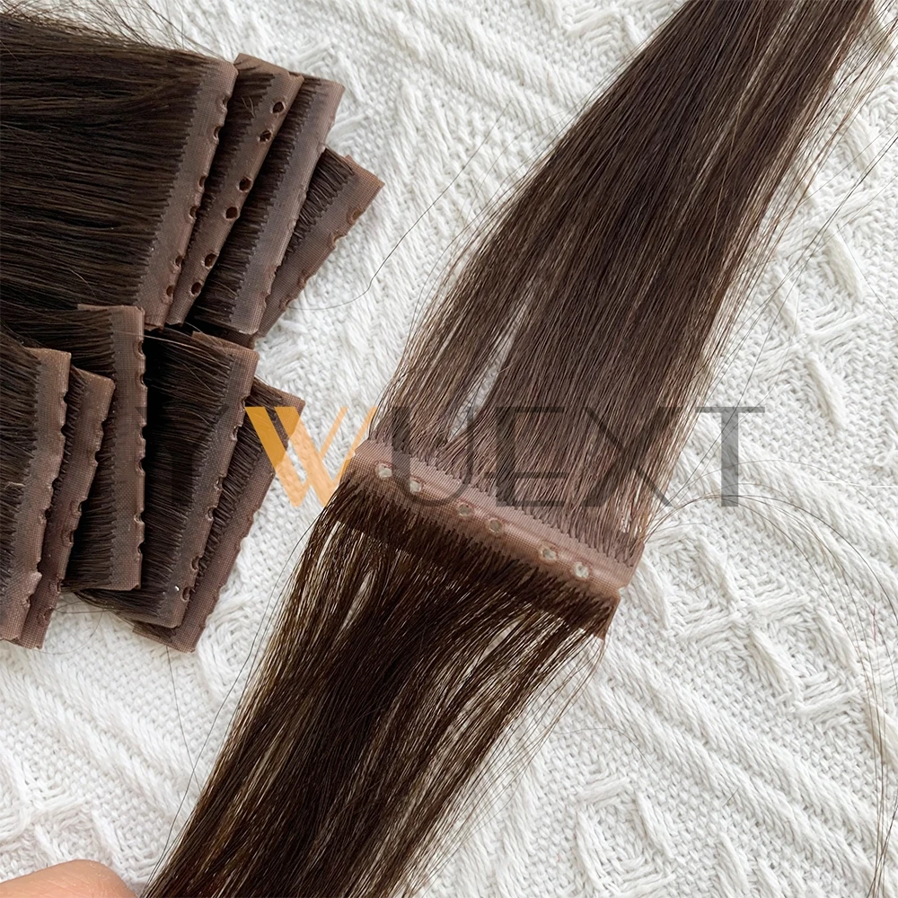 YWUEXT Double Inject PU Skin Weft Hair 4cm Width Twin Tabs Human Hair 12