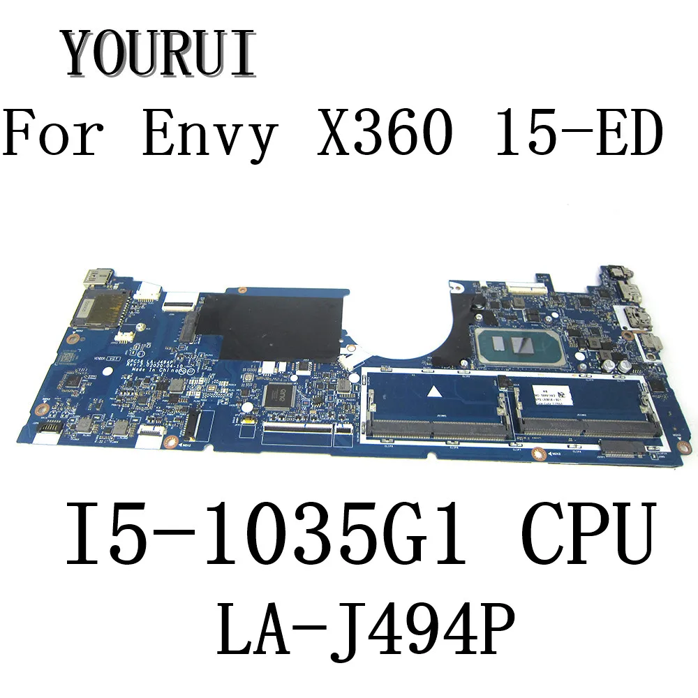 For HP envy X360 15-ED 15T-ED 15M-ED Laptop Motherboard with I5-1035G1 CPU LA-J494P  L93868-601 Mainboard