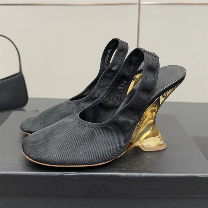 

Новые летние женские сандалии на плоской подошве, пикантные сандалии с круглым носком на странном каблуке, модные вечерние модельные туфли для женщин Mujer