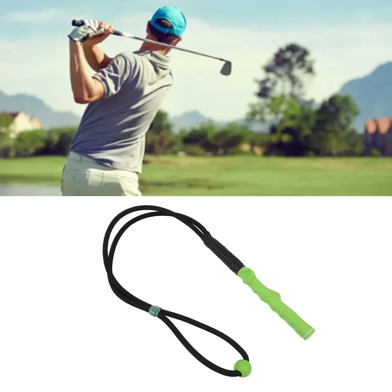 Entrenador oscilante con pelota, goma de nailon, ajustable, antideslizante, Ayuda de entrenamiento de velocidad oscilante, palo de calentamiento para ejercicio de fuerza del brazo