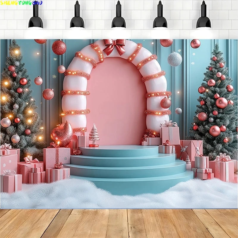 

Happy New Year Christmas day Stage Photography Backdrops Props Family Decorations Festive Prizes Holiday Party Background DC-09