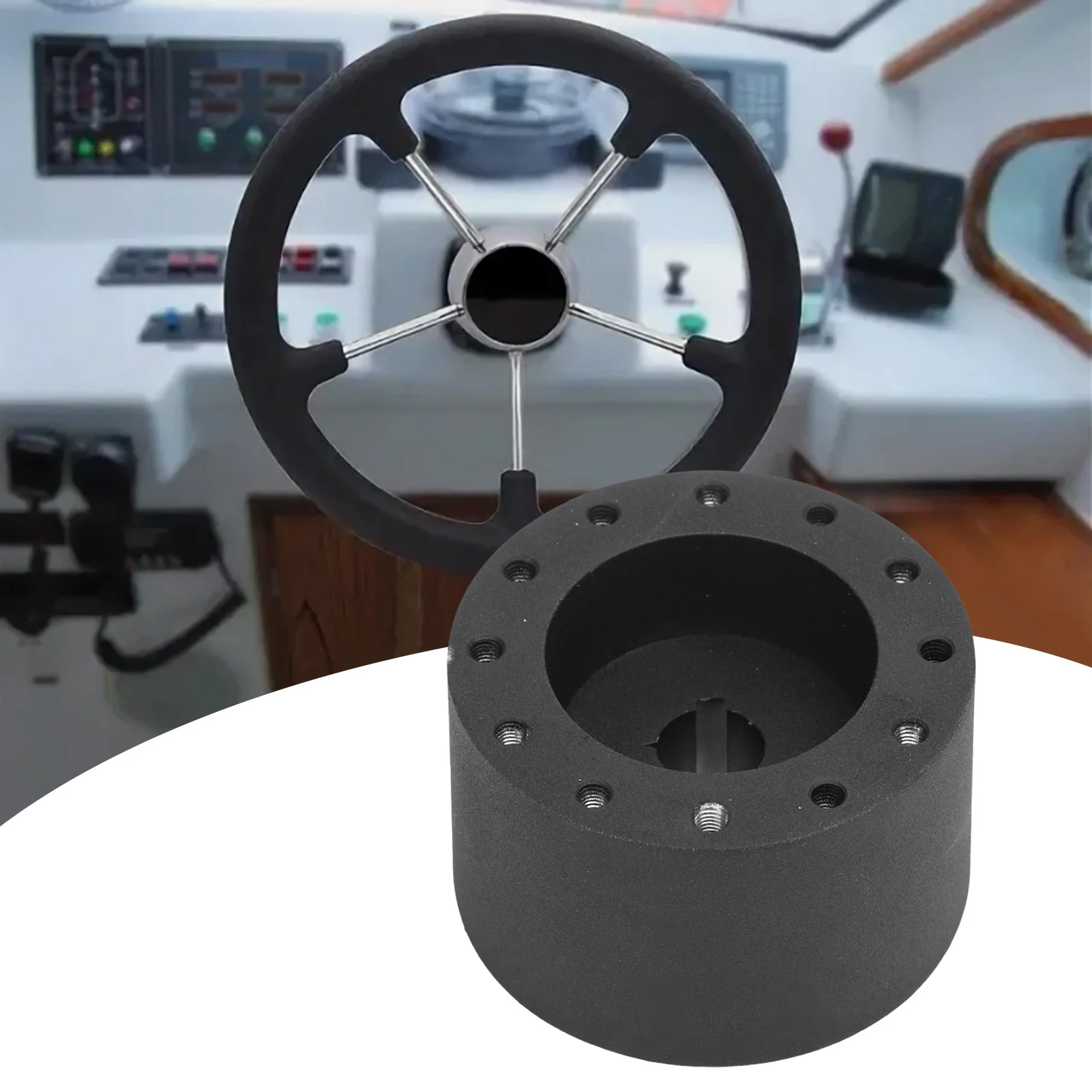 

Marine 6 Hole Steering Wheel Hub Adapter 3/4 Inch Keyway Metal Strong Structure Marine Hub Adapter Metal for Grant