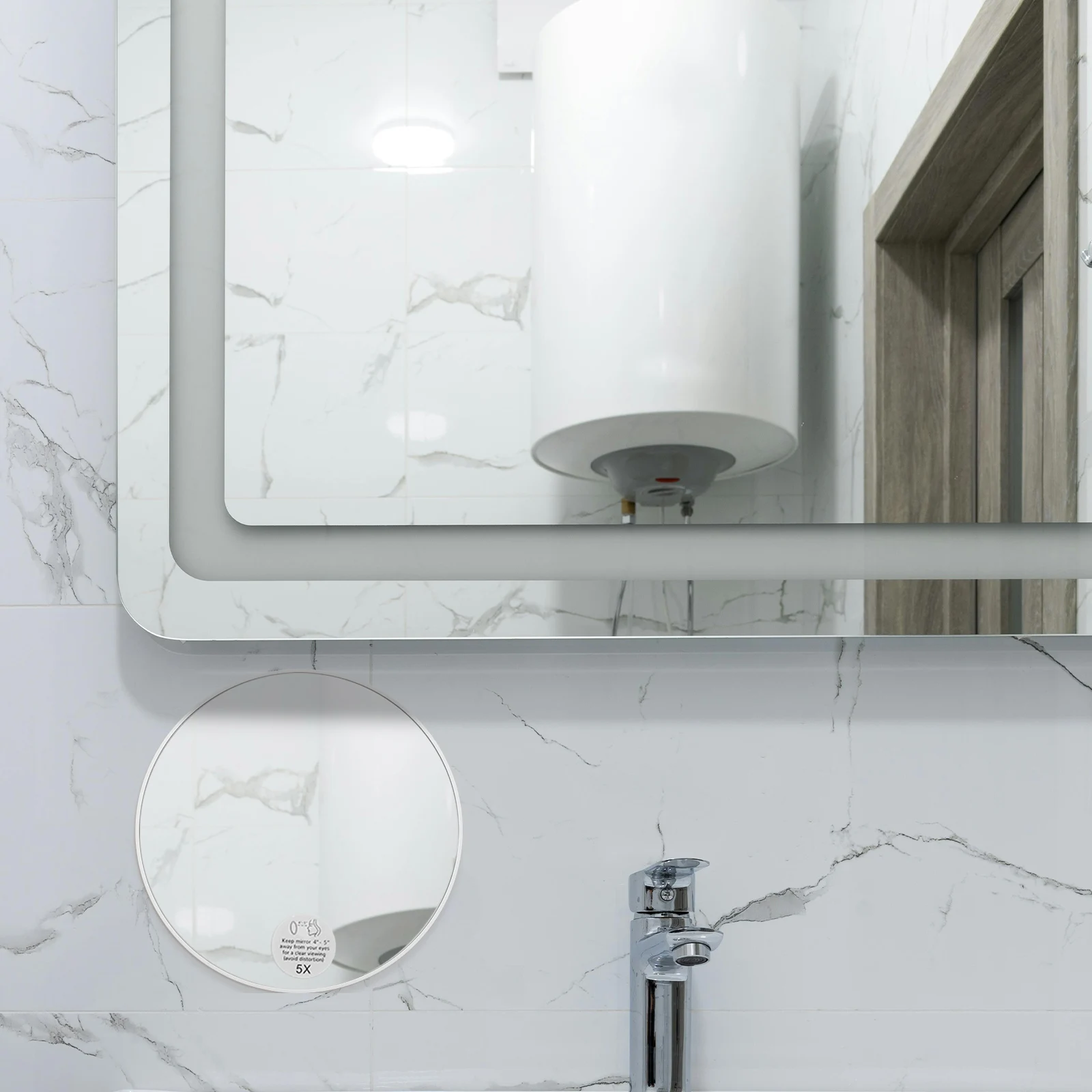 

1Set Makeup Mirror with 10X Magnification Suction Cup Design for Bathroom Travel Use Portable Compact Face Mirror for Daily