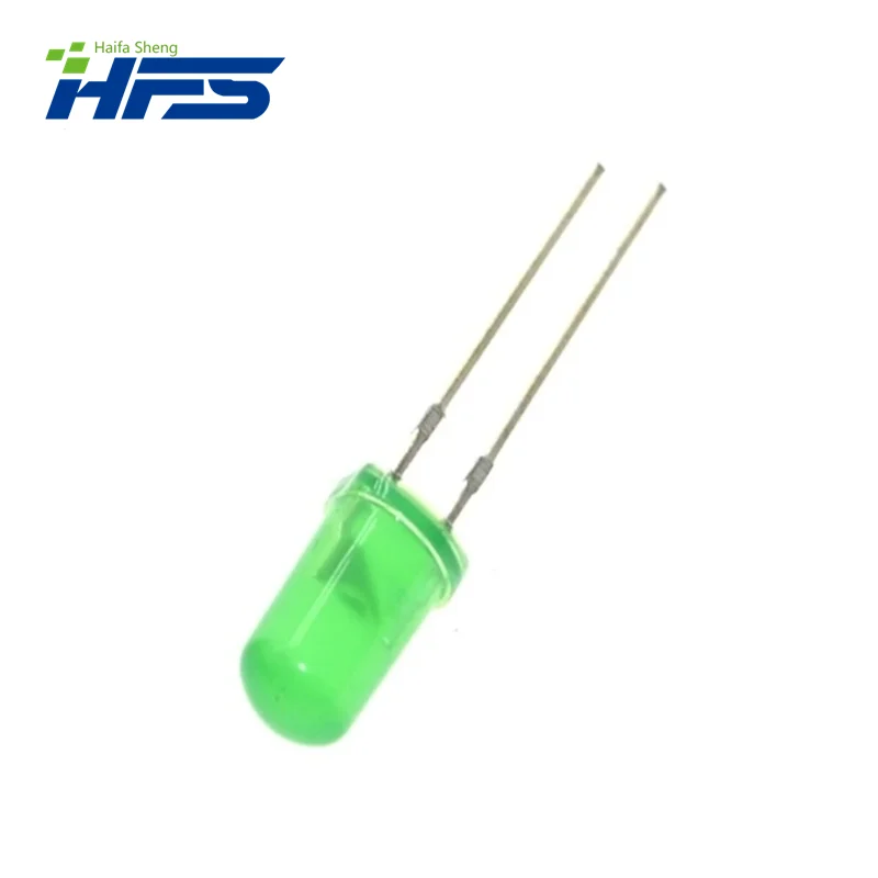 100Pcs 5Mm Diffuse Groene Led Diode Dip Rond Groothoek Door Gat 2 Pin Led Lichtgevende Diode Lamp 520-535nm 1.8-2.0V