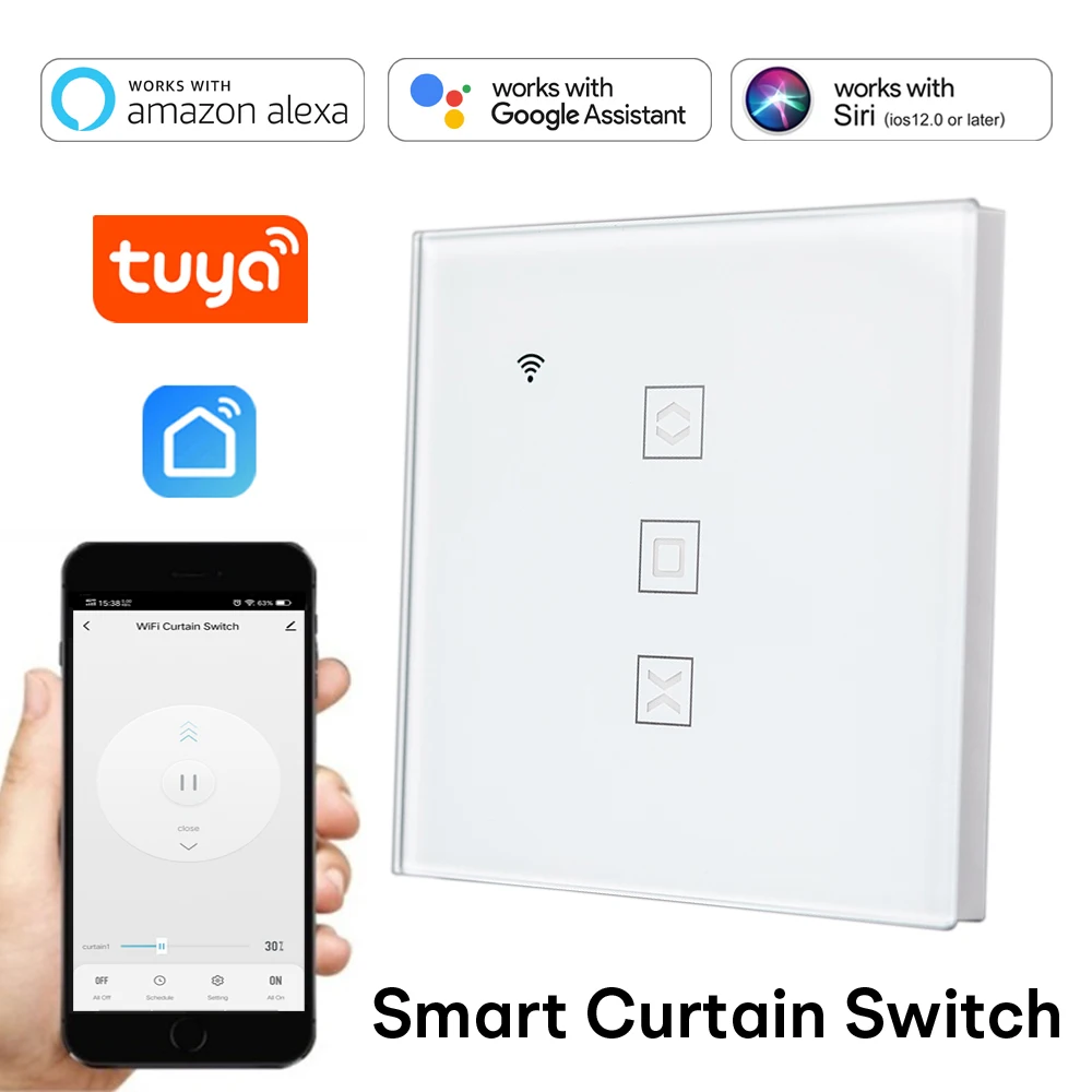 Módulo de Control de persianas enrollables, enchufe con WIFI, automatización para Motor de cortina eléctrica, Alexa Google Home, Tuya Smart Life EU