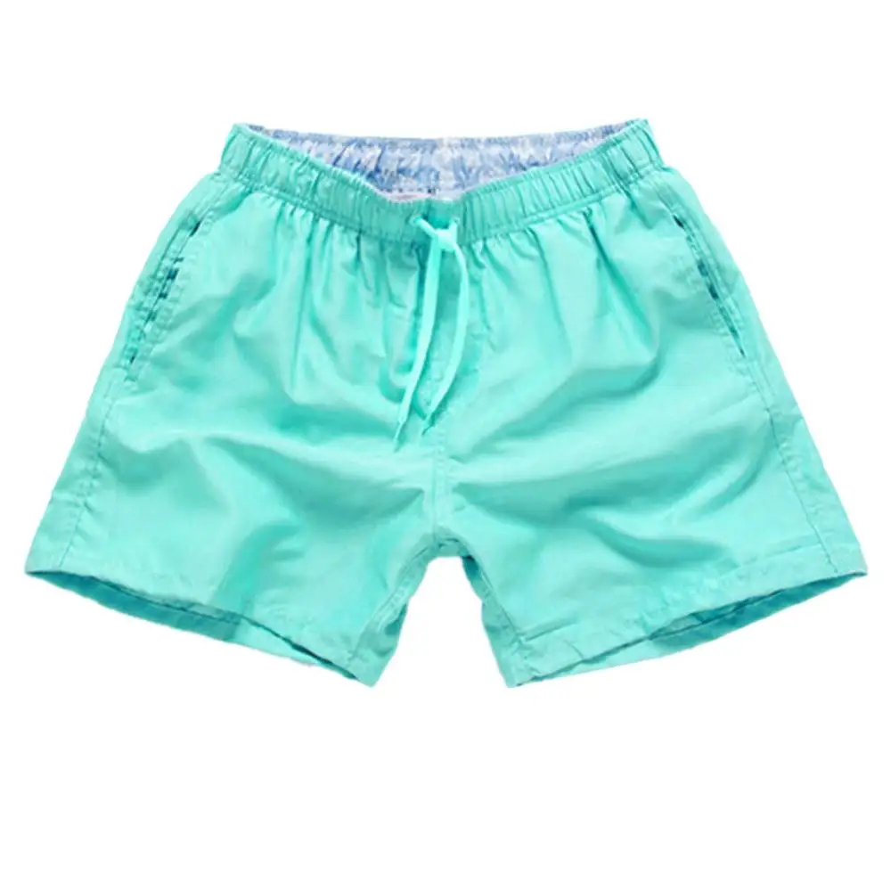 Men Swimming Trunk Casual Solid Color Men Drawstring Swimming Trunks Summer Beach Board Shorts Surfing Swim Trunks