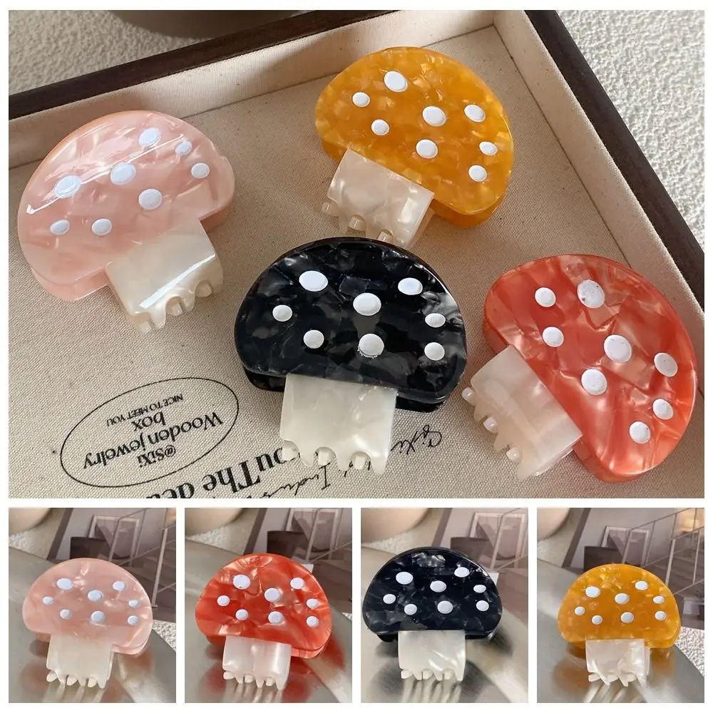 

Cute Acetate Acetic Acid Mushroom Hair Claw Y2k Cartoon Cute Hair Clip Headdress Hairpin Small Shark Clip Female