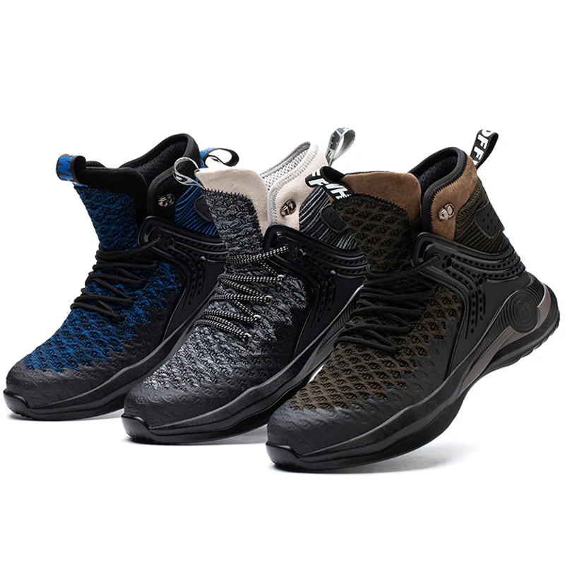 High Top Work Boots Men Plus Size 49 50 Safety Shoes Boots For Men Protective Shoes Puncture-Proof Work Sneakers Steel Toe Shoes