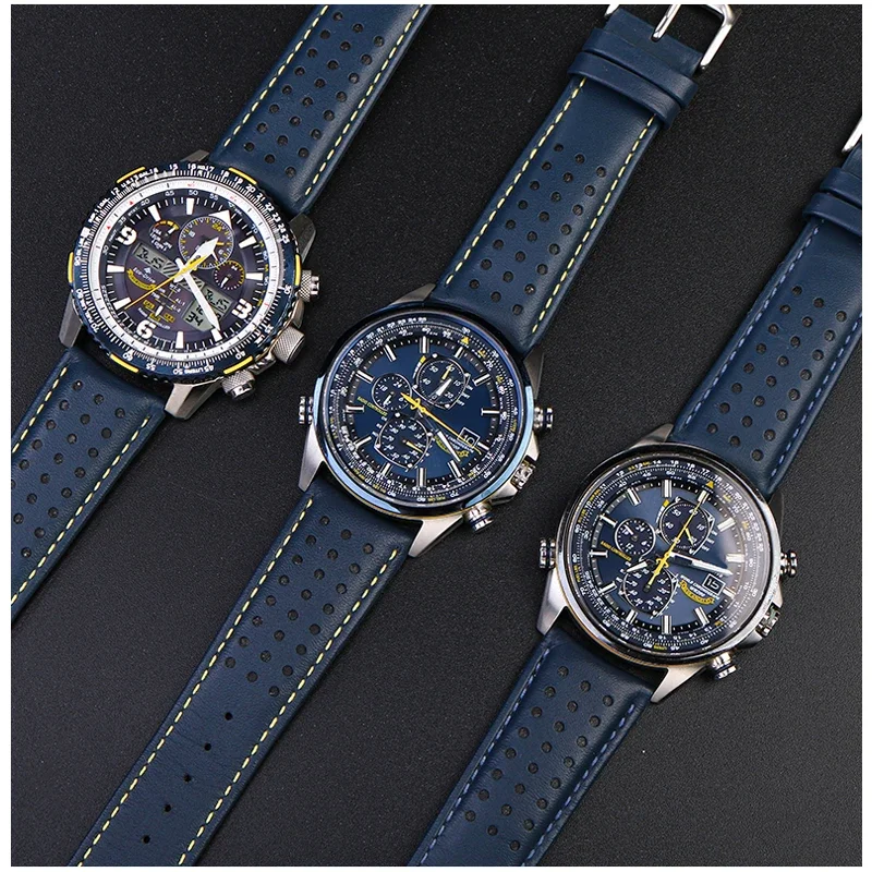 Для CITIZEN Blue Angel Eco-Drive AT8020 JY8078 мужской браслет из натуральной воловьей кожи с ремешком 22 мм 23 мм