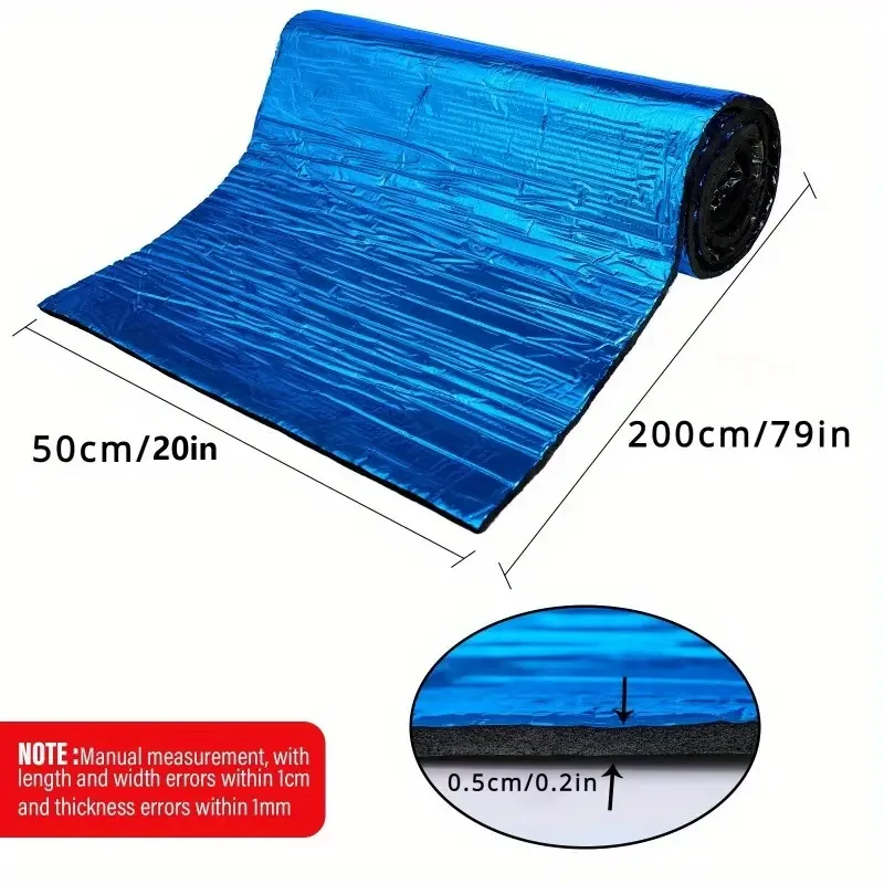 1PCS Car Sound Deadening Mat Butyl Sound Deadener Bonnet Hot Noise Insulation And Dampening Material 200x50cm Sound Noise