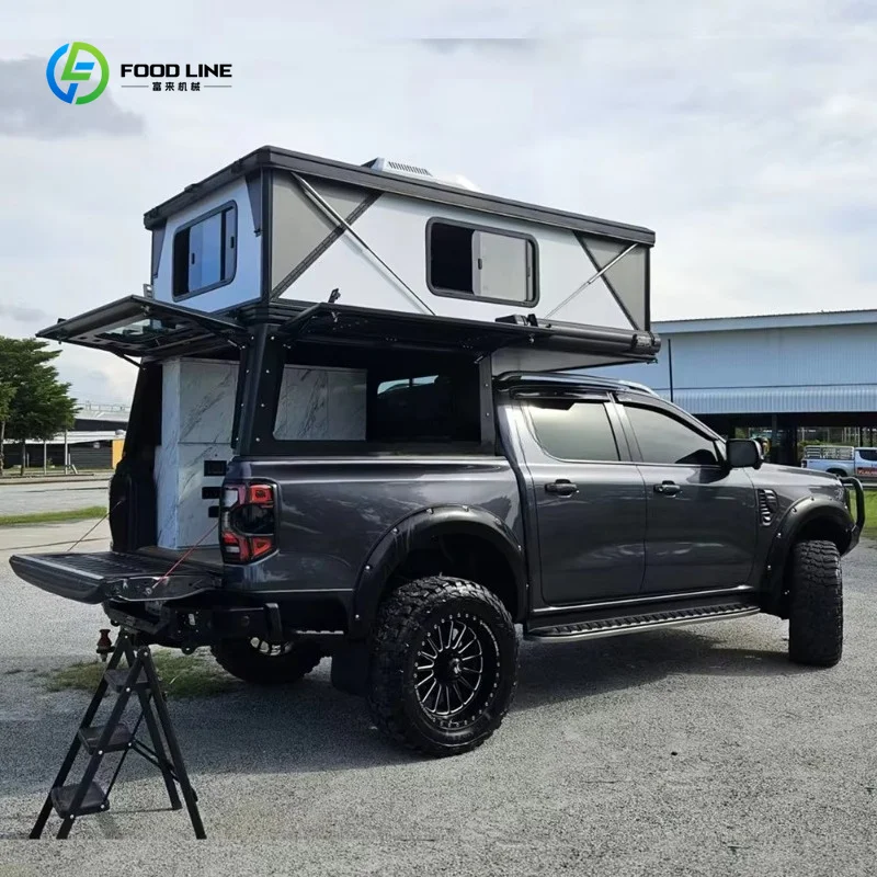 

Pickup Truck Hard Shell Tent with Sleeping Space Camper Shell for Overland Camping Custom