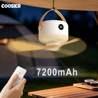7200mah Portable Ceiling Fan Wireless Camping Electric Fan Rechargeable Tent Air Circulator Cooler with Remote Control LED Light