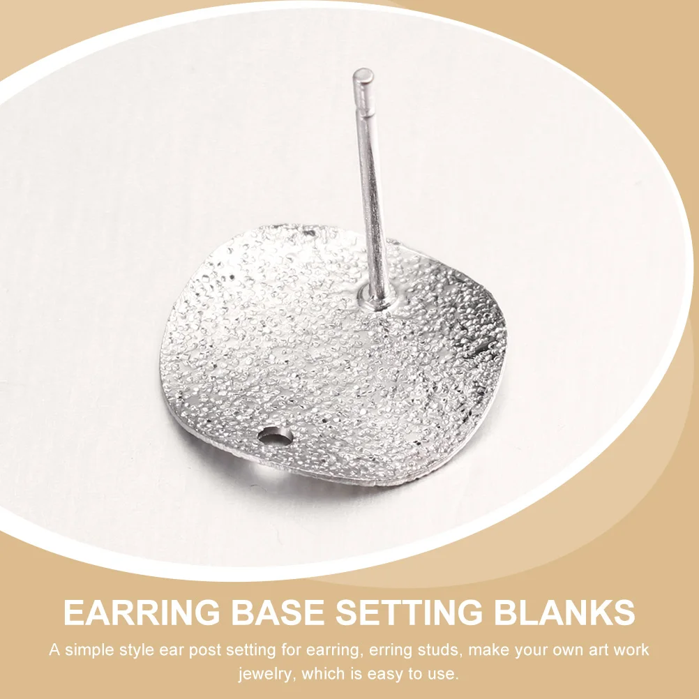 

30 Pcs Base Round Ear Needle Jewelry Earrings Accessories Tassel Silver Making Supplies for Adults