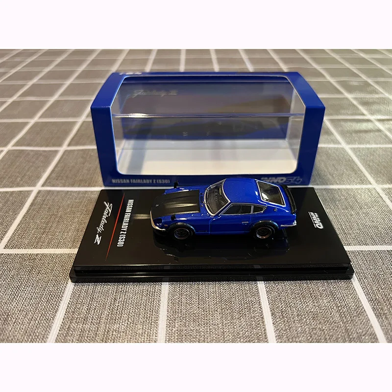 INNO Diecast Alloy 1:64 NISSAN Fairlady Z S30 Blue Car Model with Carbon Fiber Car Cover Limit Collection Static Display Gift