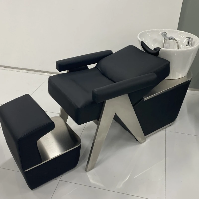 Recliner Hairdressing Shampoo Chairs Barber Shop Thai Dedicated Hair Salon Shampoo Chairs Sandalye Hair Salon Furniture QF50SC