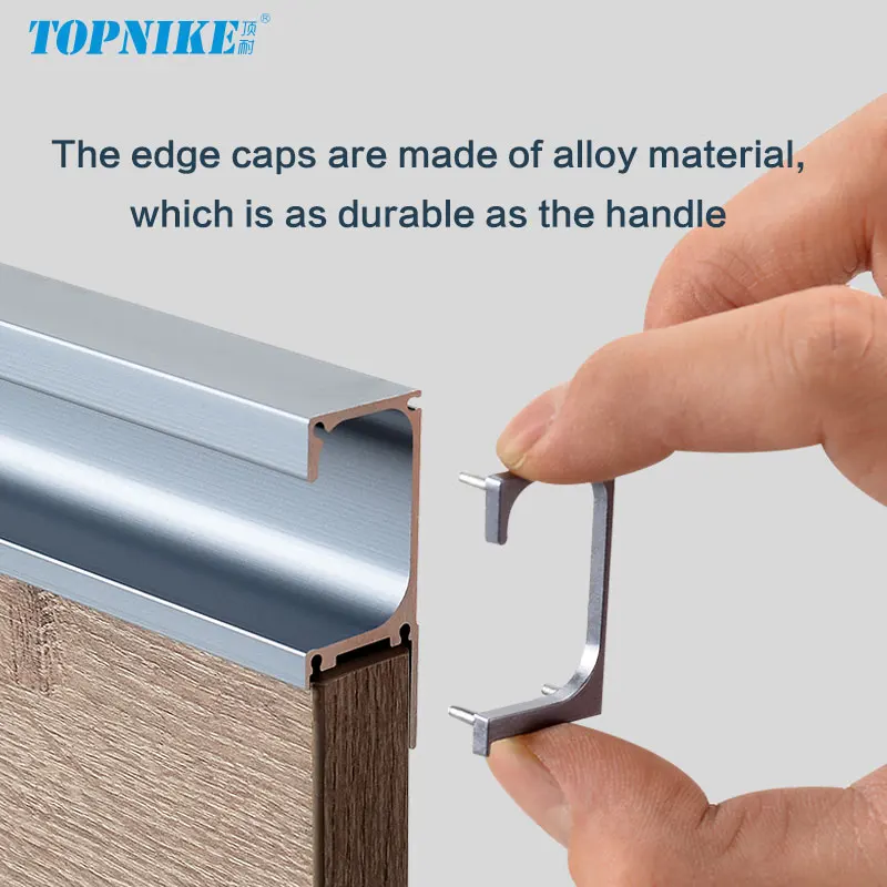 Finger Pulls G-Shaped Groove-Free Concealed Aluminum Profile Edge Banding Handle For Kitchen Cabinets Drawers Pulls No Drilling