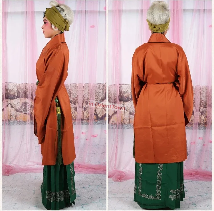 Ópera de Pekín hombre mayor pobre mujer abrigo + falda Ministerio consejero Lao Dan bata vestido ópera china disfraces tradicionales de propietario