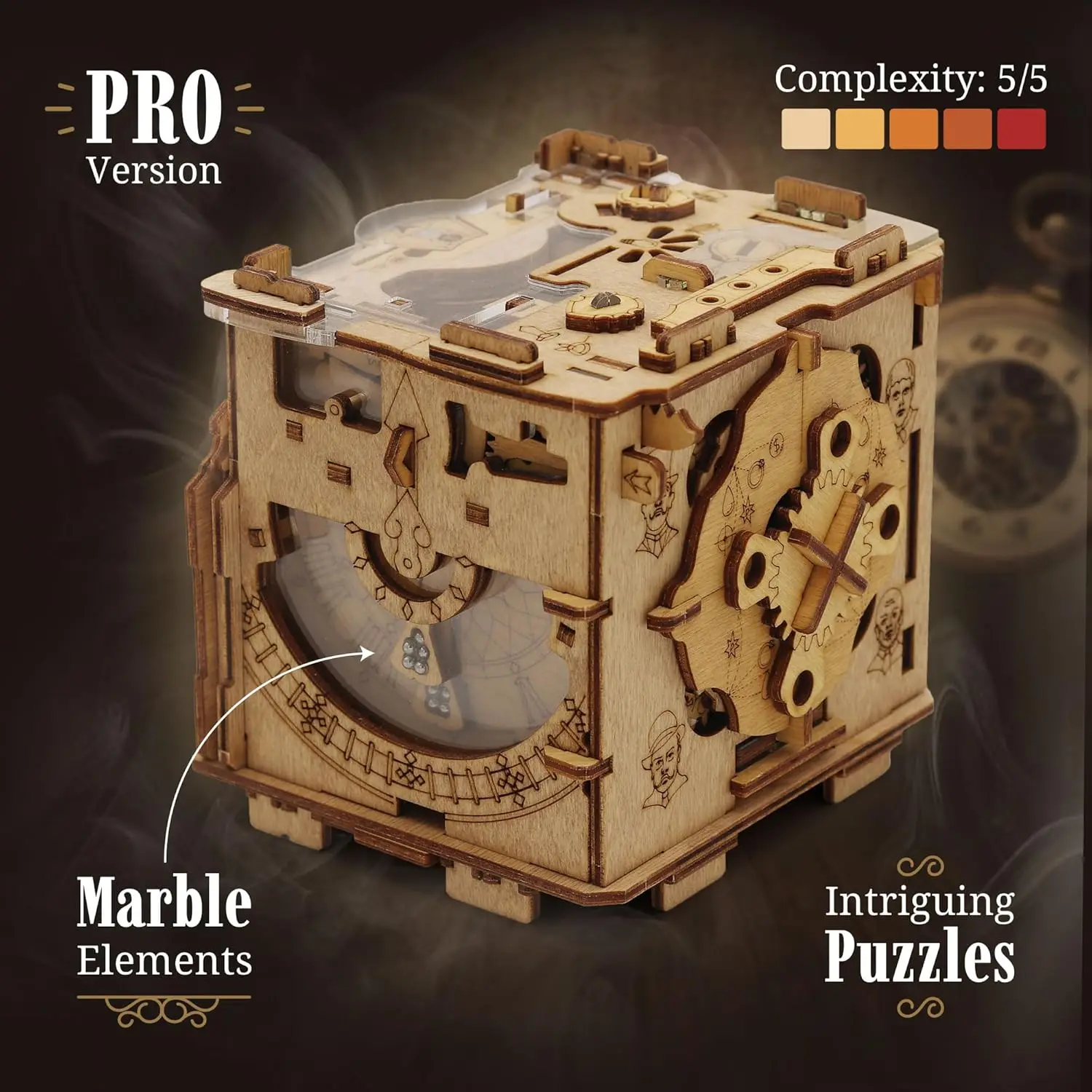 Cluebox PRO - Sherlock's Camera - Escape Room Game - sequential Puzzle Box - 3D Wooden Puzzle for Adults - Brain Teaser - Birthd
