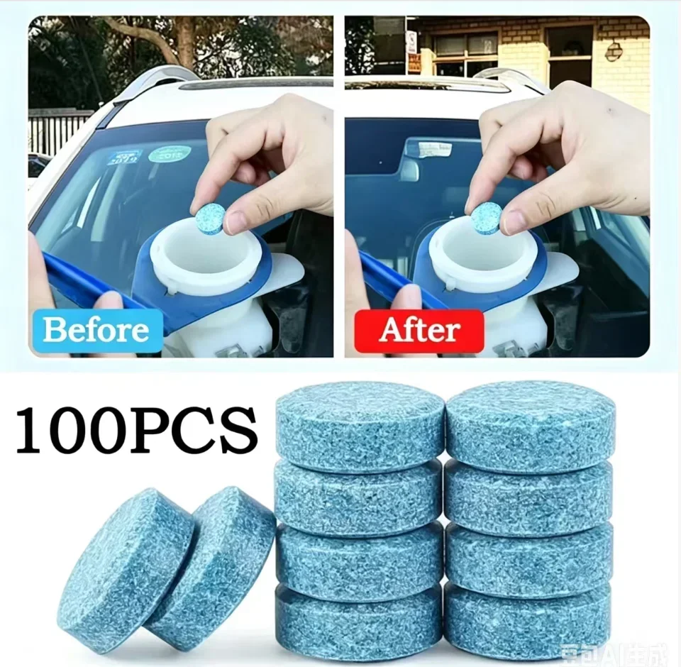 10-100pcs Car Windshield Washer Concentrated Clean Tablets Solid For Car Room Kitchen Window GlassToilet Cleaning Tablet