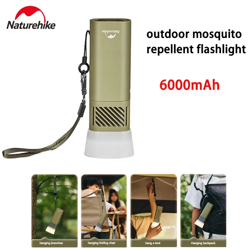 

Naturehike 6000nAh Portable Anti-mosquito Flashlight IPX4 Waterproof Light Lamp Type C Mobile Charger 2024 New Camping Supplies