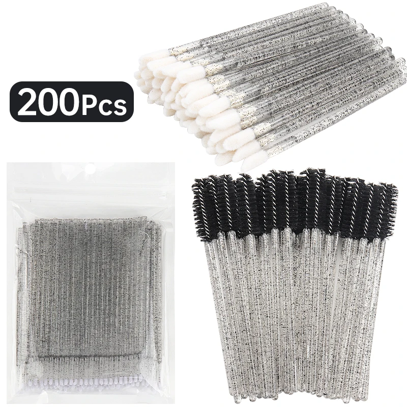 Venta al por mayor, juego de 200 Uds. Para mujeres, herramienta de maquillaje de pestañas, cepillo para labios, eliminación de pestañas, Micro maquillaje especial para extensión de pestañas