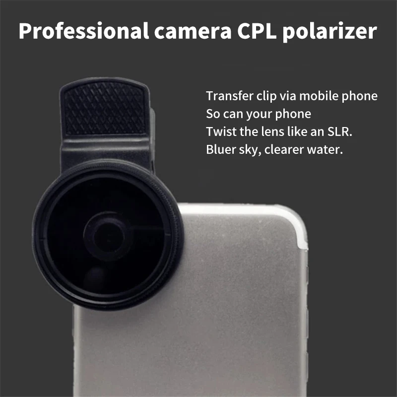 37MM/52MM Circular Universal Portable Polarizer Camera Lens CPL No Reflections Filter Professional For IPhone Mobile Smartphone