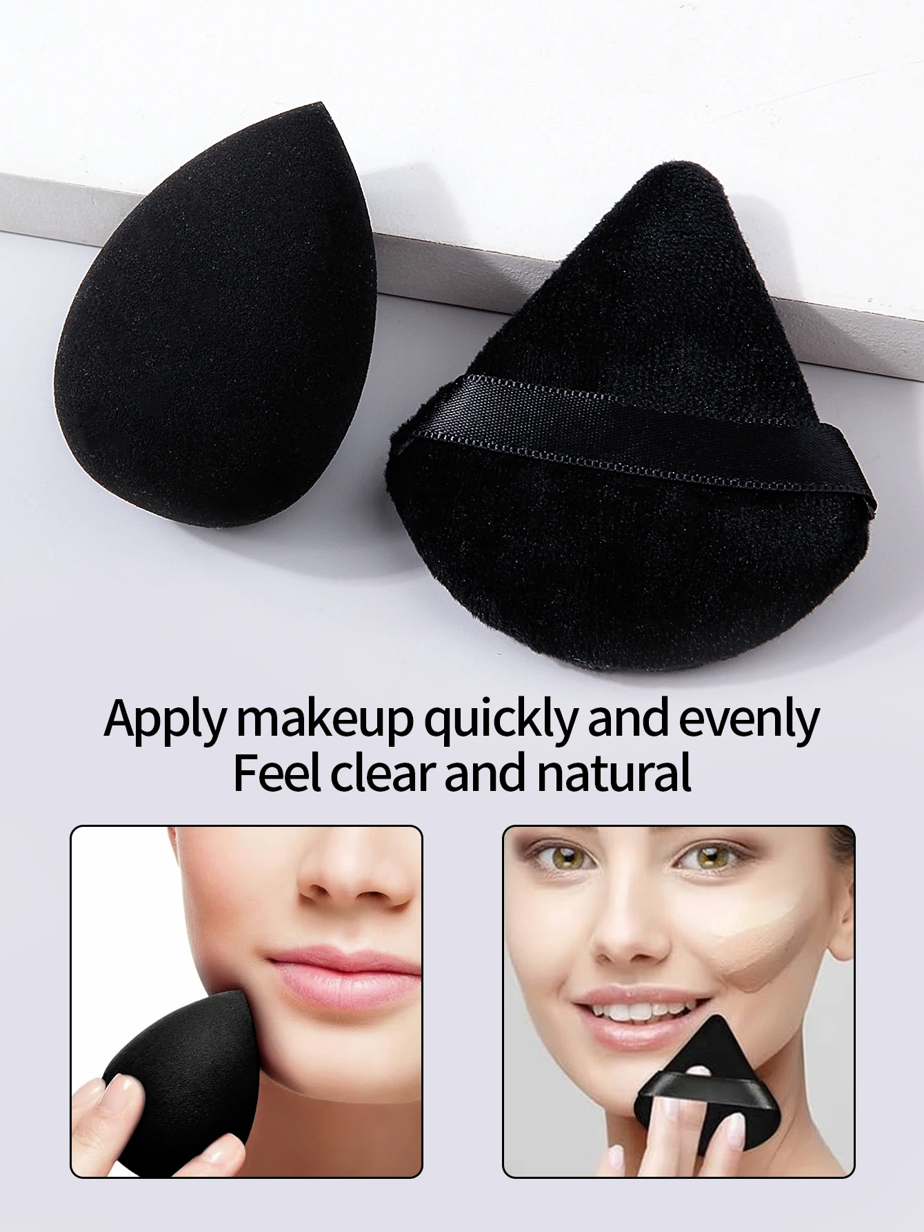 مجموعة أدوات مكياج مكونة من 14 قطعة: 12 قطعة من فرش مكياج ذات مقبض خشبي ذات شعيرات ناعمة + قطعتان من إسفنجات المكياج ونفخ البودرة وبيض التجميل