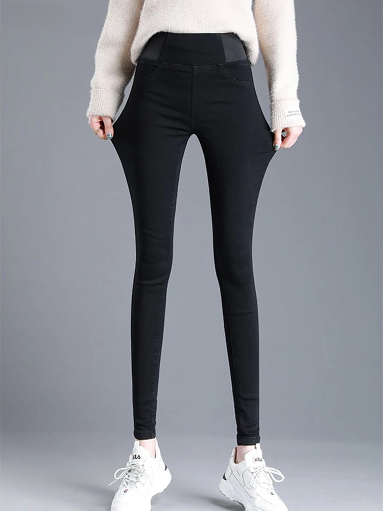 Oversize 26-38 Black Skinny Pencil Jeans Women High Waist Slim Denim Pants Stretch Leggings Vaqueros Casual Pantalones Jean 2024