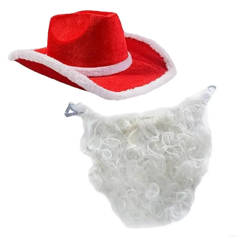 N5KB SANTA Clausule Kostuum Santa Suit 2Pieces Christmas Santa Clausule Outfit Cosplay Holiday Set omvatten Santa Clause Beard