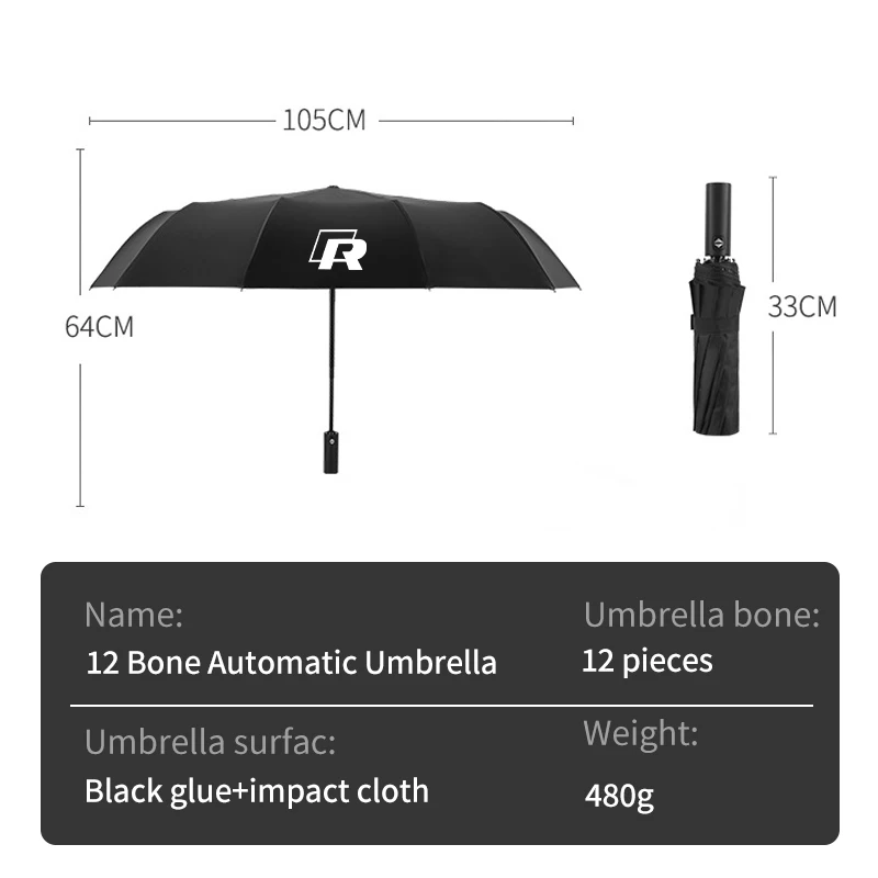 Car Folding Umbrella Fully Automatic Anti-UV Umbrellas For VW Scirocco Polo T5 Passat b6 Golf Tiguan Jetta T-ROC CC Beetle GTI G