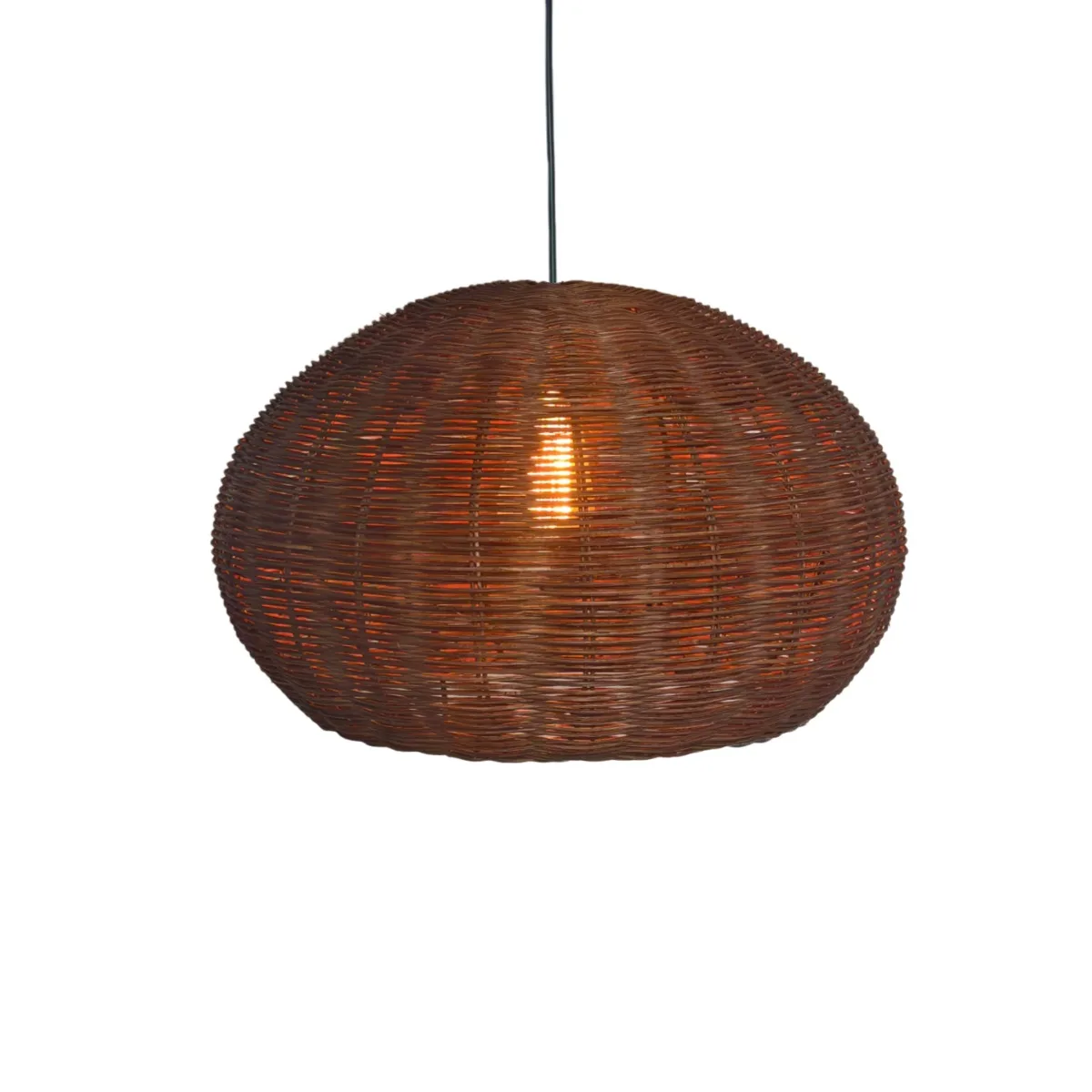 JOYINLED Retro Brown Rattan Chandelier, Hand-Woven Boho Pendant Light for Dining Room Living Room in Modern Farmhouse Decor Lamp