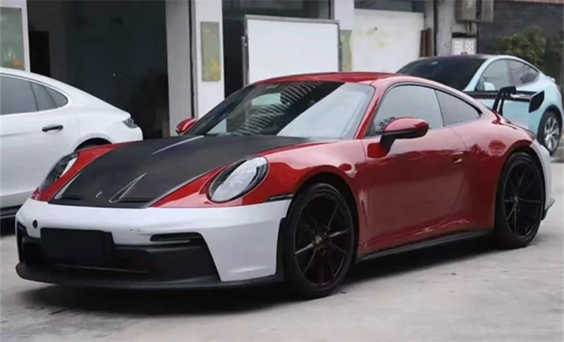 For Porsche Panamera 992 911 GT3 ReaI Carbon Fiber Side Skirts Pane Spoiler Kit