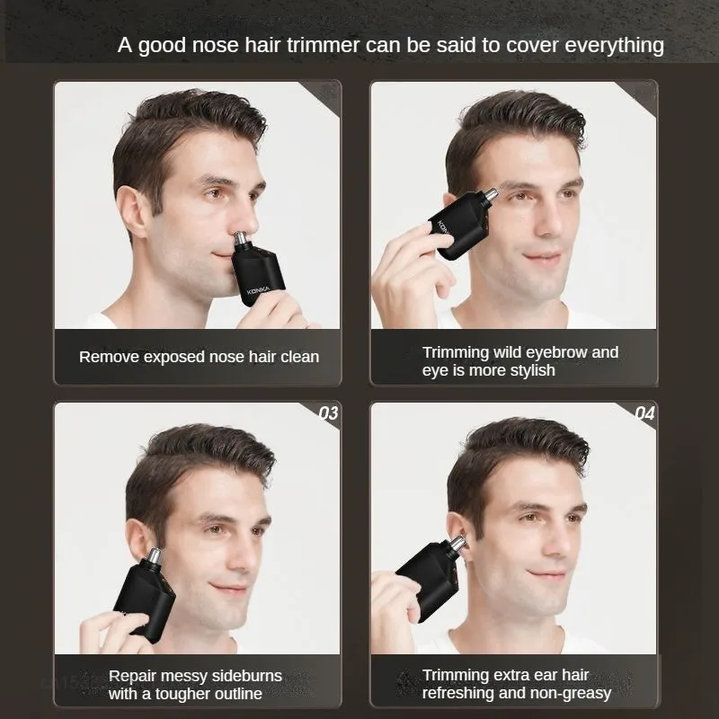 Youpin Konka เครื่องเล็มขนจมูกไฟฟ้าสำหรับผู้ชายที่ทำความสะอาดจมูกแบบพกพาขนาดเล็กตัดผมสำหรับธุรกิจบ้านซักได้