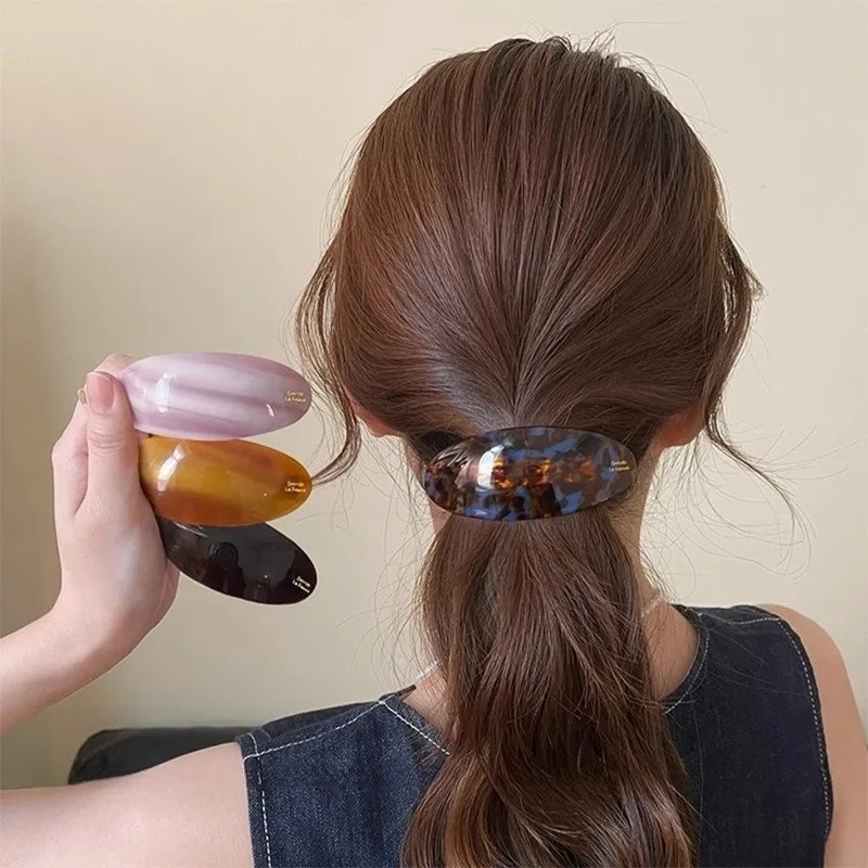

Vintage French Hairclips Barrettes Acetate Hair Accessories Elegant Side Clip Non-slip Headwear Korean Fashion Style for Girls