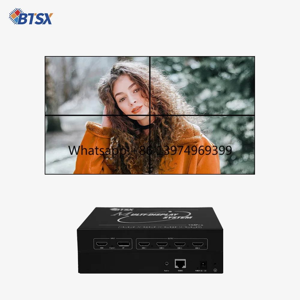 FPGA Video Wall Processor Zero Delay 1X4 HDMI Multi-Screen Expander  Image Splicer with 4 HDMI Output for Commercial Display